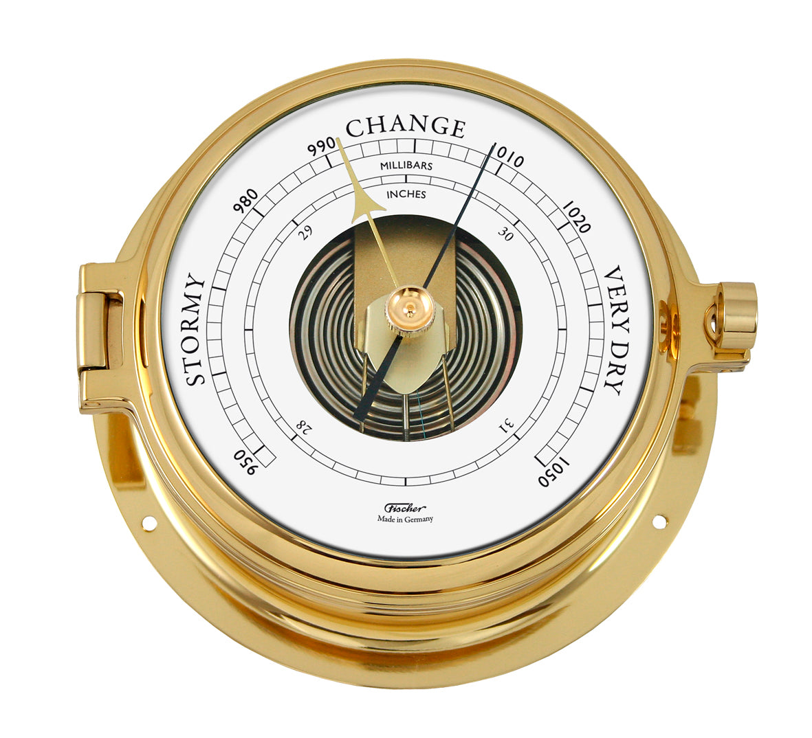 Solid Polished Brass Tide Clock & Barometer combo – Premium Marine Weather Instrument