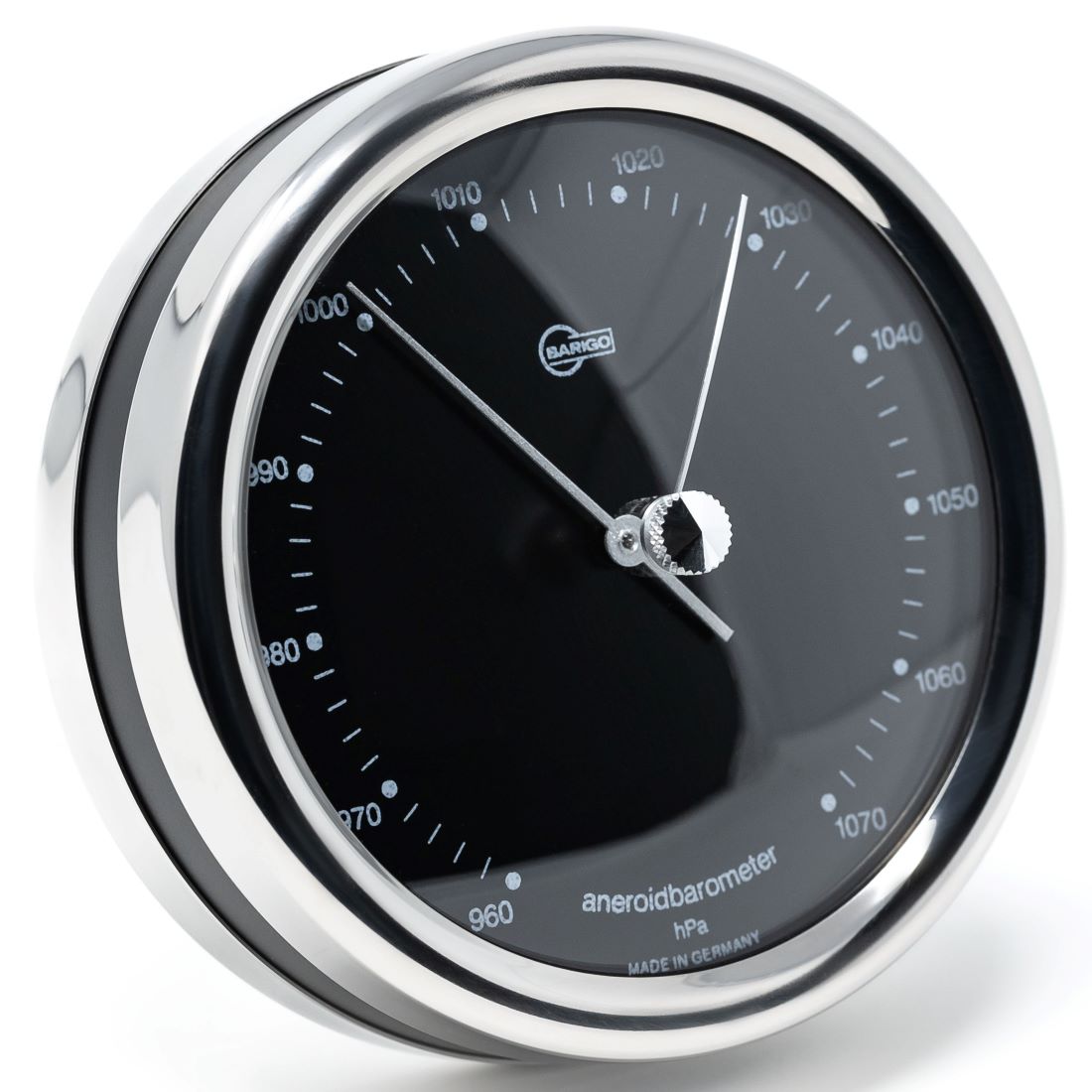 Barigo Orion Barometer | Polished Chrome with Black Face | 100 mm |823RFPO.06