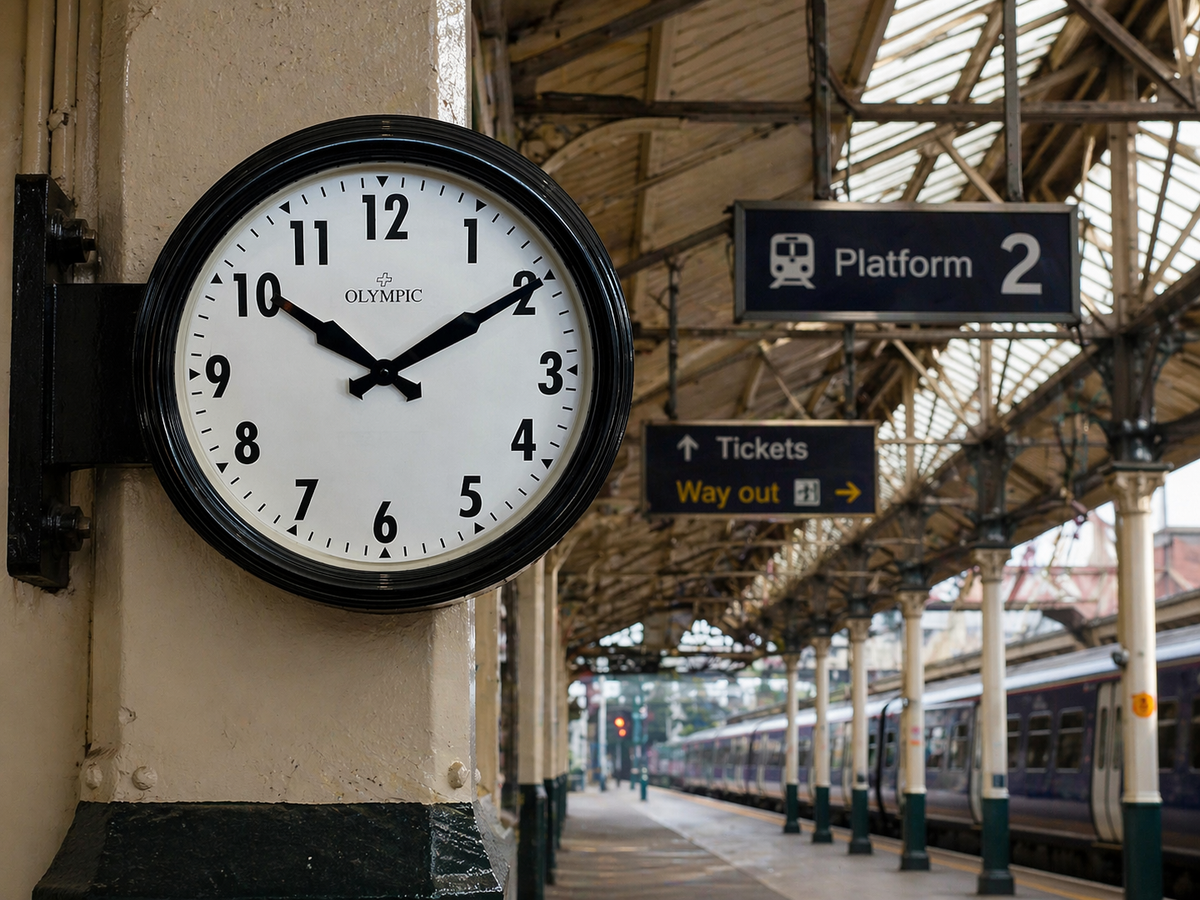 Classic Railway Station Wall Clock – 32cm