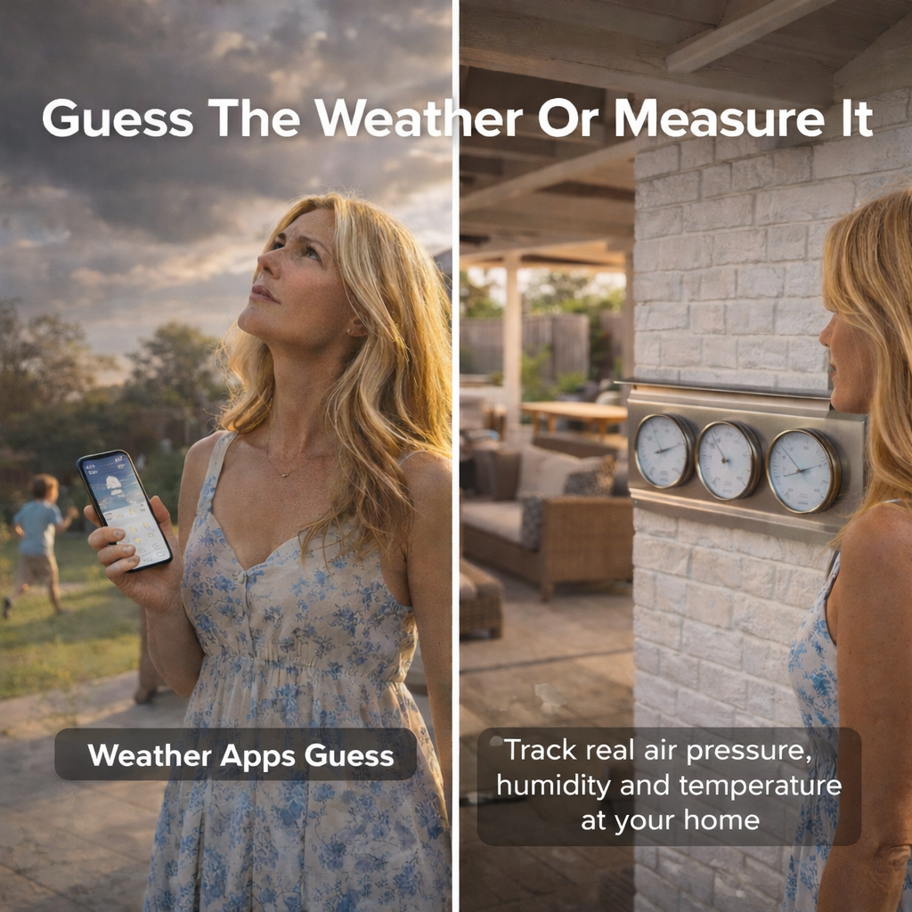 Outdoor Weather Station – Stainless Steel Barometer, Hygrometer & Thermometer