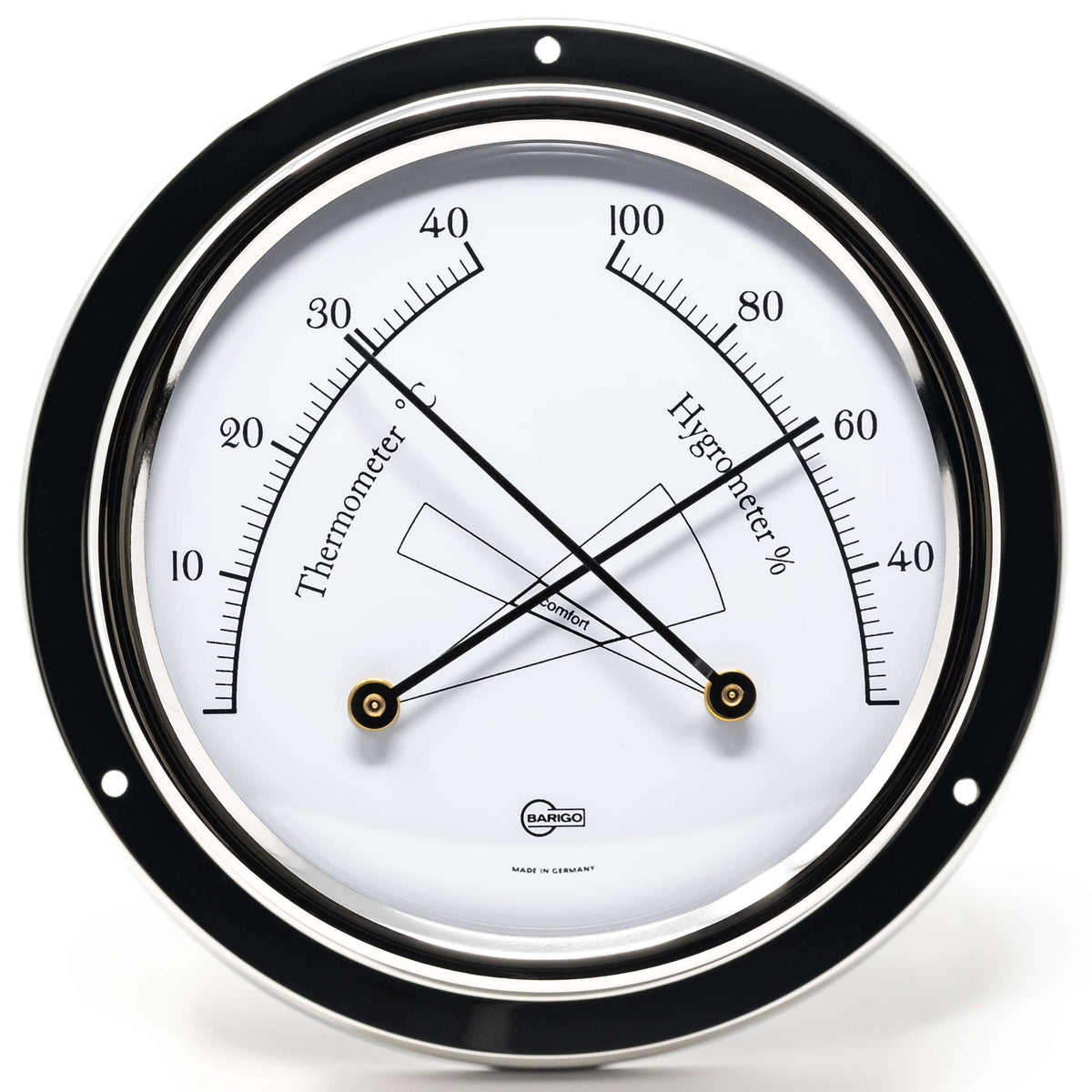 Barigo Tempo Temp-Hygro – Polished Stainless Steel (110 mm)
