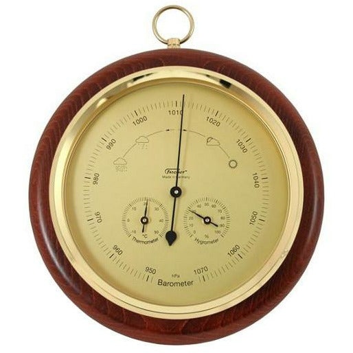 Weather Station Fischer Pascall Mahogany Brass 1694R 22