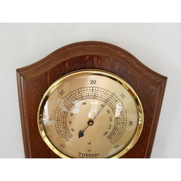 Walnut &amp; Brass Weatherstation-3 in 1 - Hygrometer + Barometer + Therometer