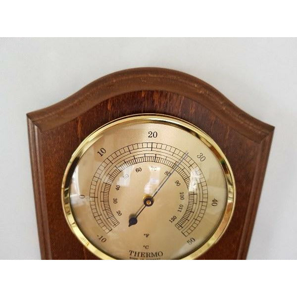 Walnut & Brass Weatherstation-3 in 1 - Hygrometer + Barometer + Thermometer