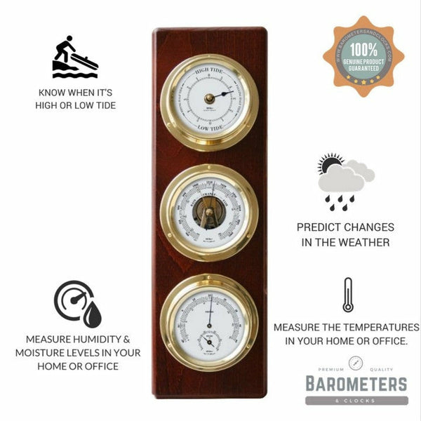 Weather station Barometer, Hygrometer, Thermometer & Tide Clock Combo