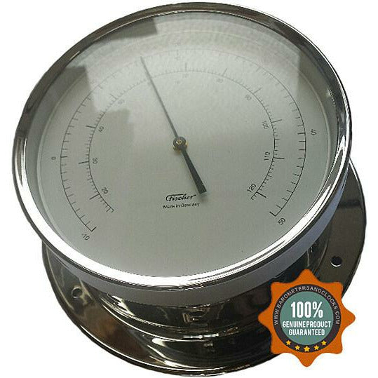 Nautical Polished Chrome  Precision Thermometer