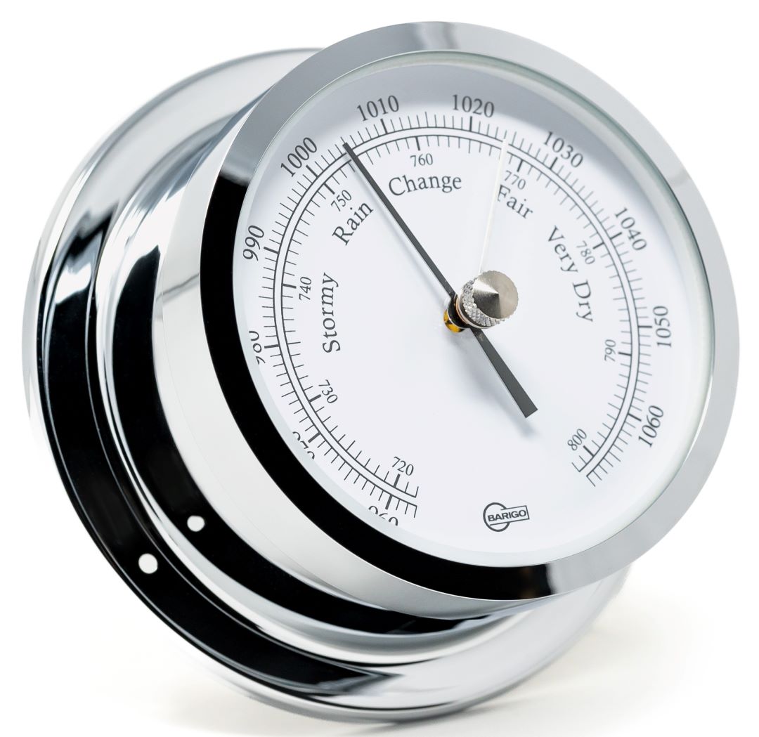 Barigo Star Barometer | Polished Chrome with White Face | 110 mm | 1185CR