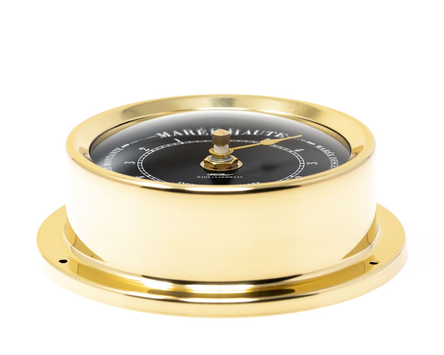 Automatic Tide Clock Brass Nautical Tide Clock - 125mm Polished Brass Dial - Barometers&Clocks