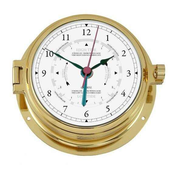 Nautical Fischer Brass Barometer &amp; Tide Clock Combo