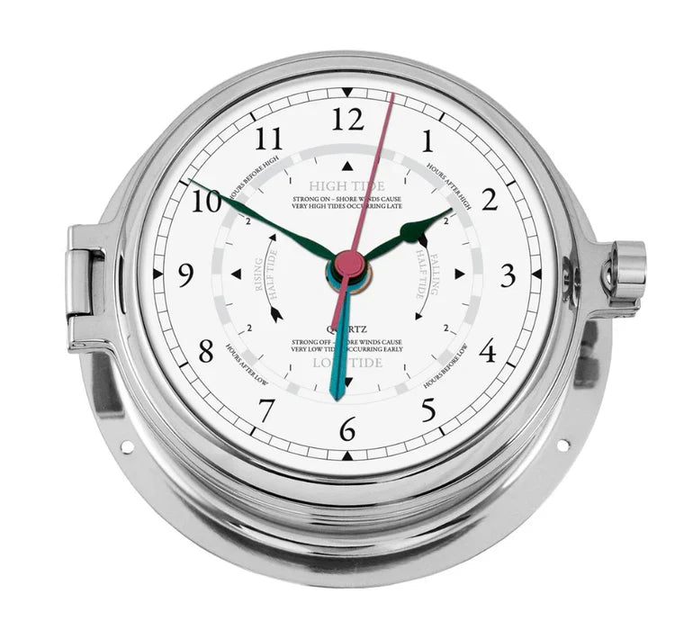 Fischer 1605gu-47| Polished Chrome & White Marine |Time & Tide Clock