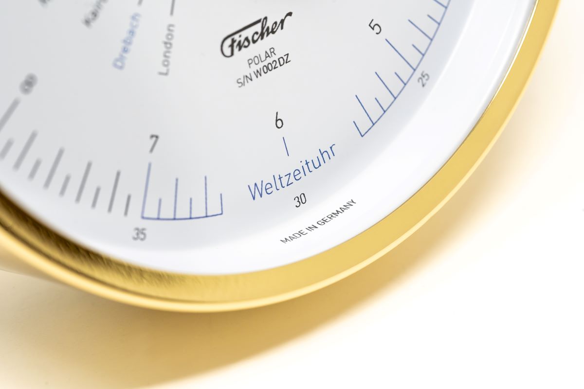 POLAR Instruments - World Time Clock Polish Brass