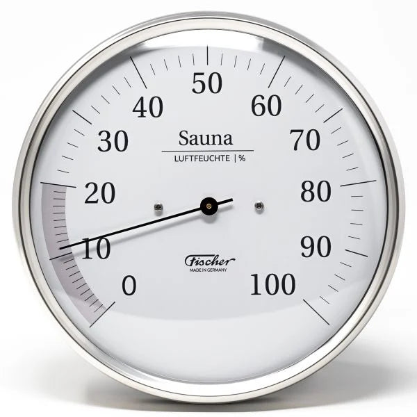 Sauna |Thermometer & Hygrometer | White & Stainless Steel | 160mm | Combo