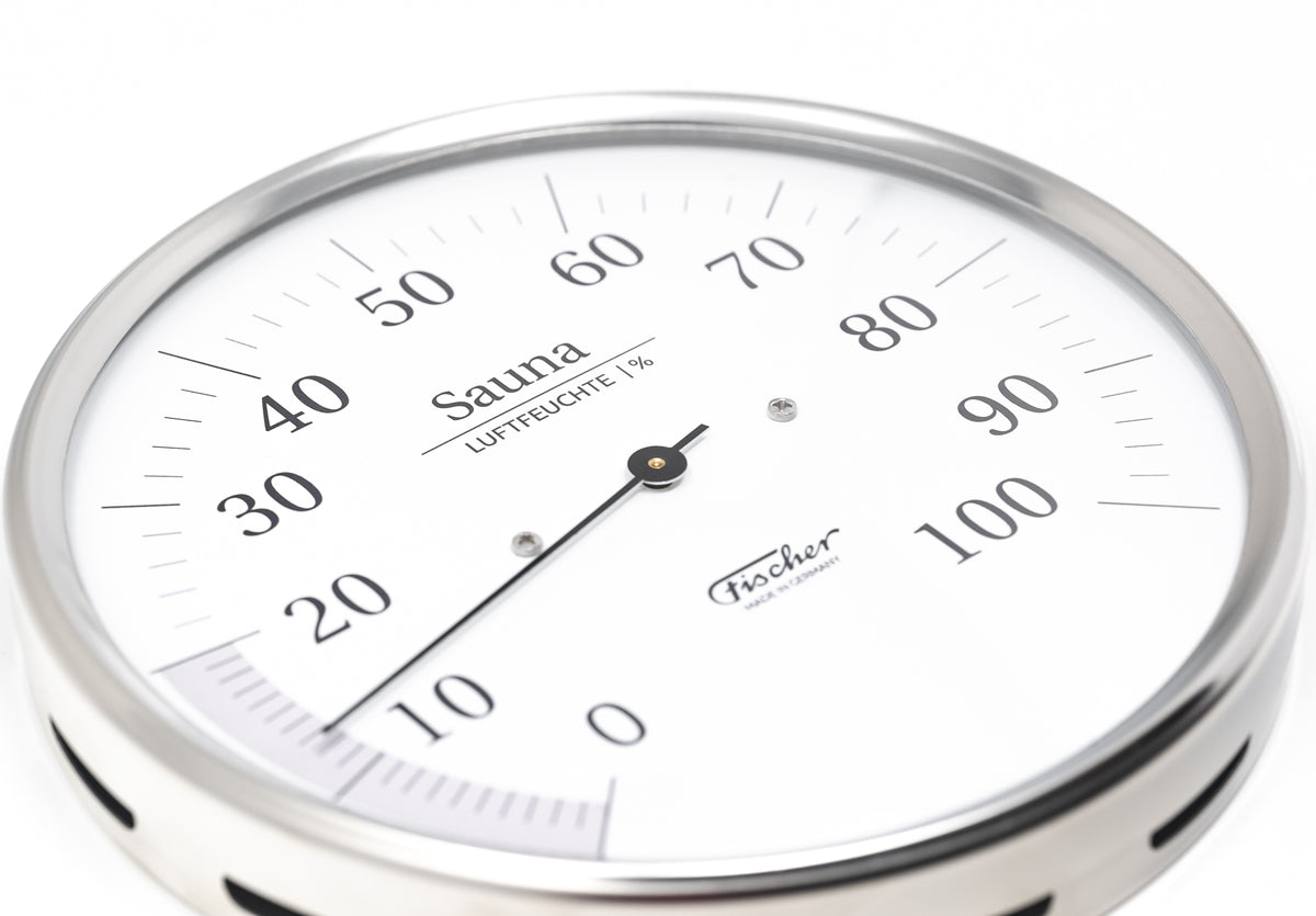 Sauna Hygrometer  White & Stainless Steel 160mm MODEL: 192-01