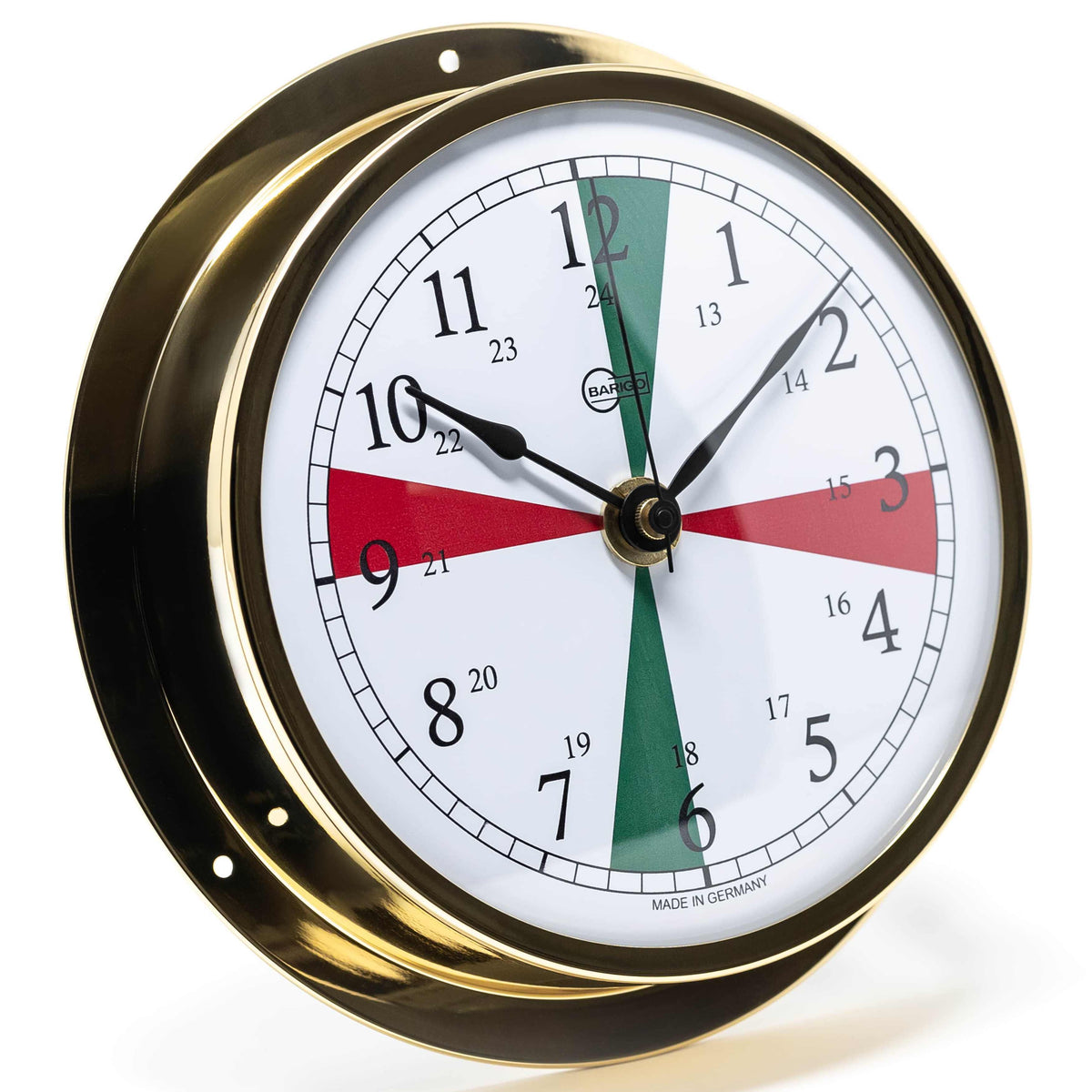 Barigo Viking Quartz Clock with Radio Sectors 611MSFS – Polished Brass (155 mm)