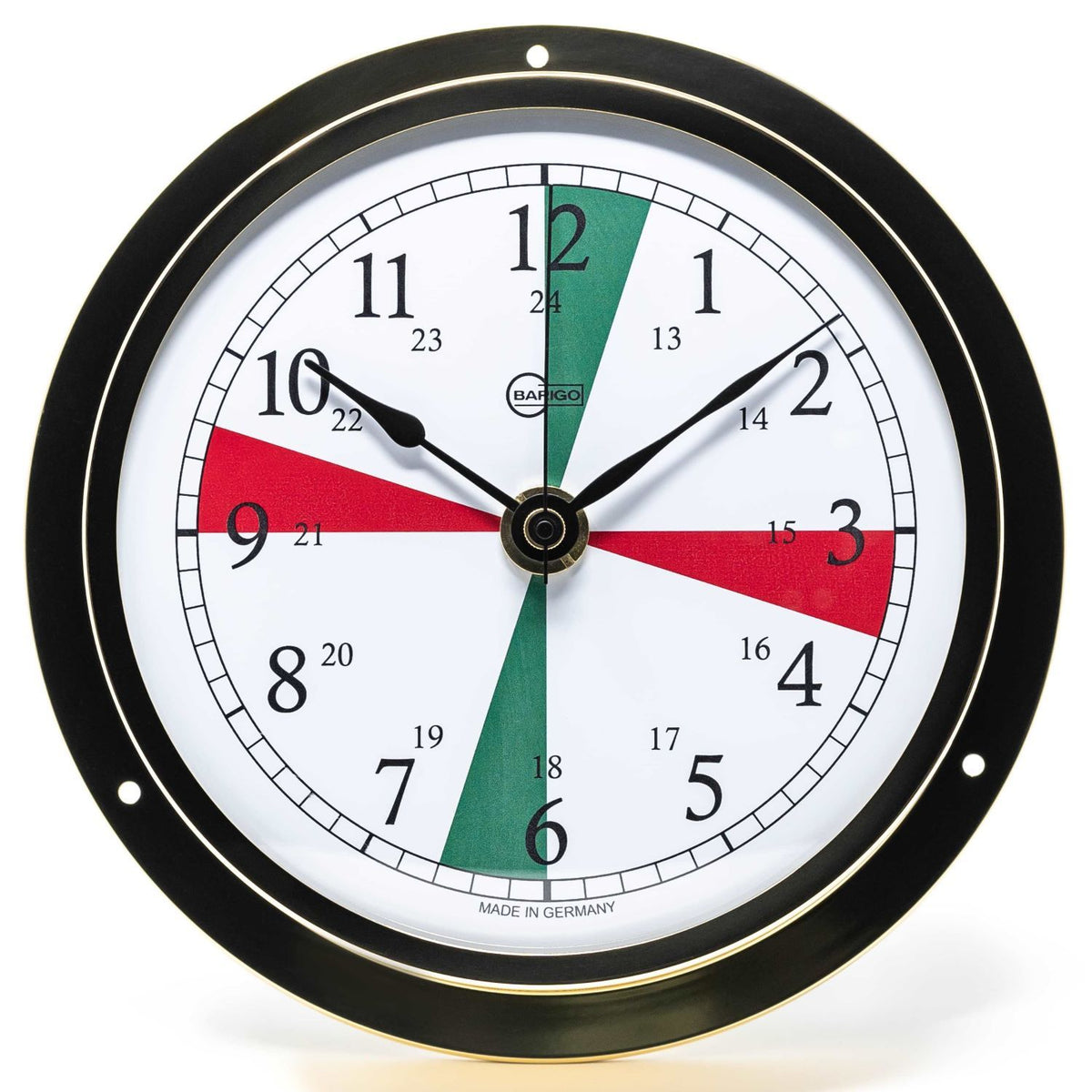 Barigo Viking Quartz Clock with Radio Sectors 611MSFS – Polished Brass (155 mm)