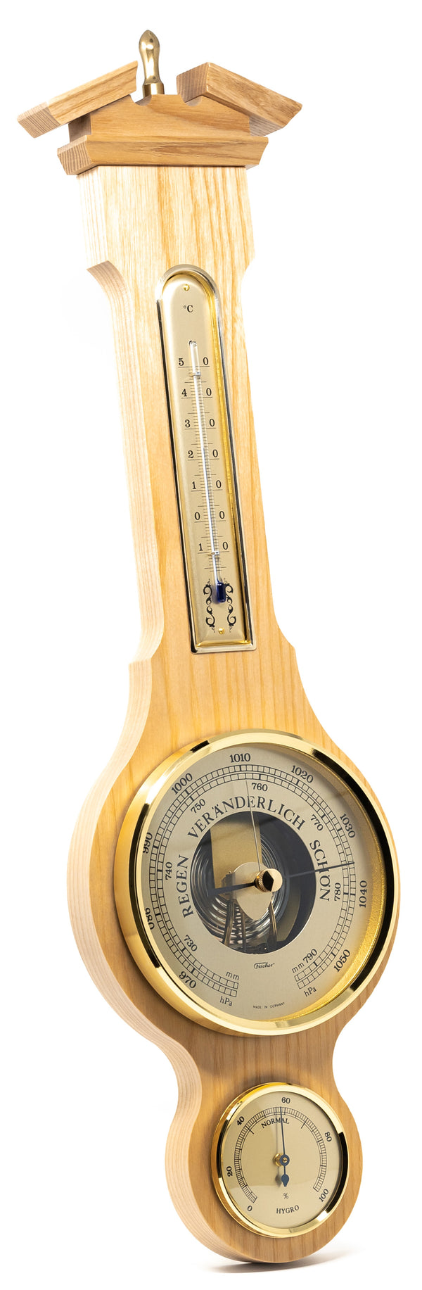 Deense Barometer Traditional Light Oak Barometer - Handmade German Weather Station ...