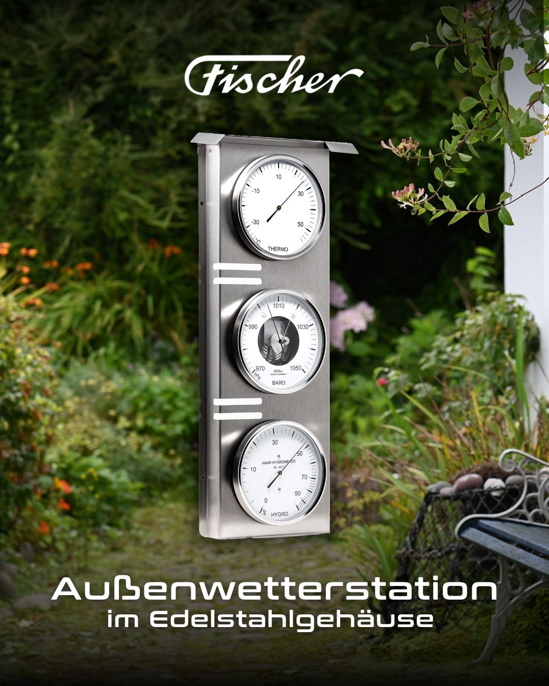 Fischer 823-01 Outdoor Weather Station – Stainless Steel