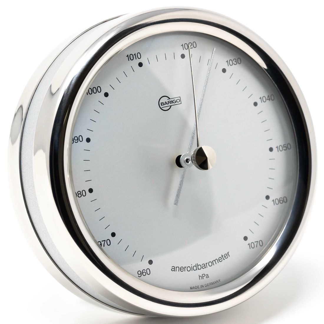 Barigo Orion Barometer | Polished Chrome with White Face | 100 mm |823RFPO