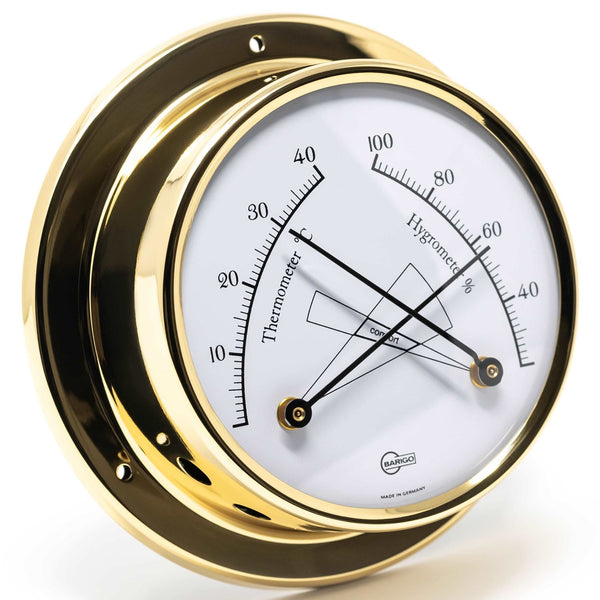 Barigo Regatta Thermometer | Polished Brass 125 mm - Barometers&Clocks
