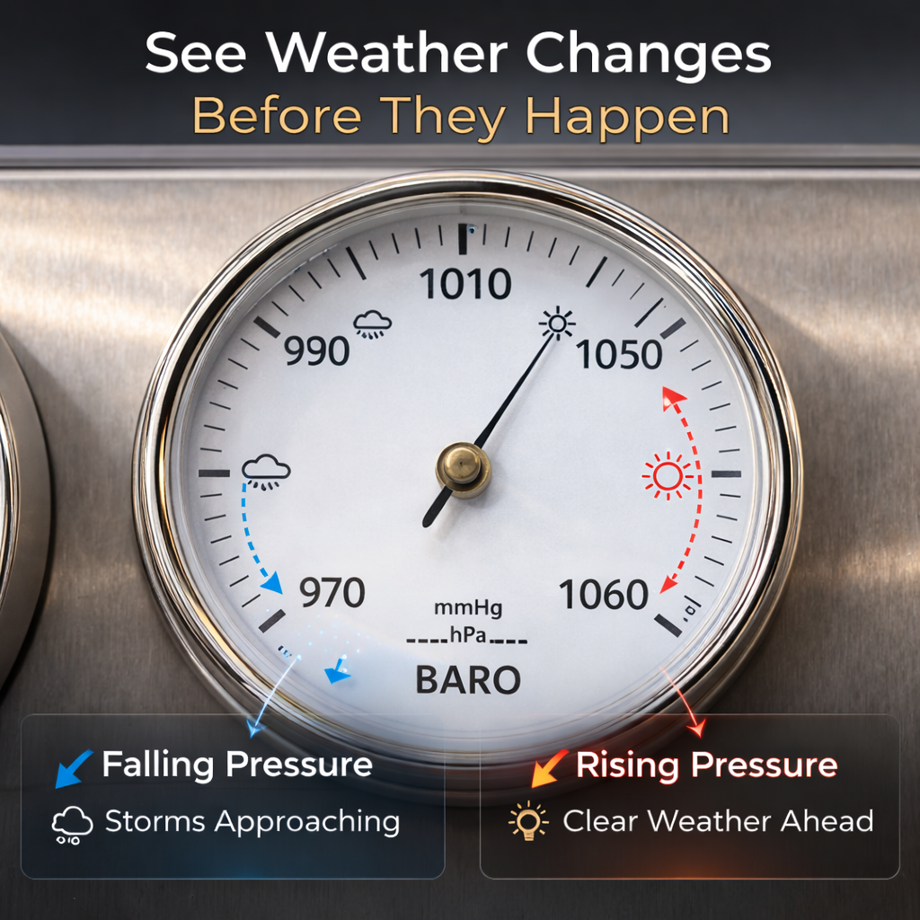 Outdoor Weather Station – Stainless Steel Barometer, Hygrometer & Thermometer