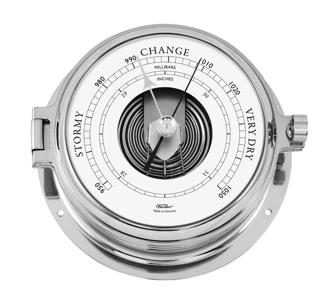 Trintec Nautical Marine Barometer - White Dial VEC-W-04 Weather Pressure Indicator