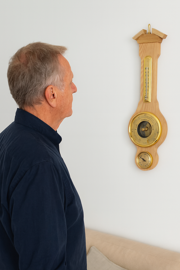 Traditional Light Oak Barometer - Handmade German Weather Station ...