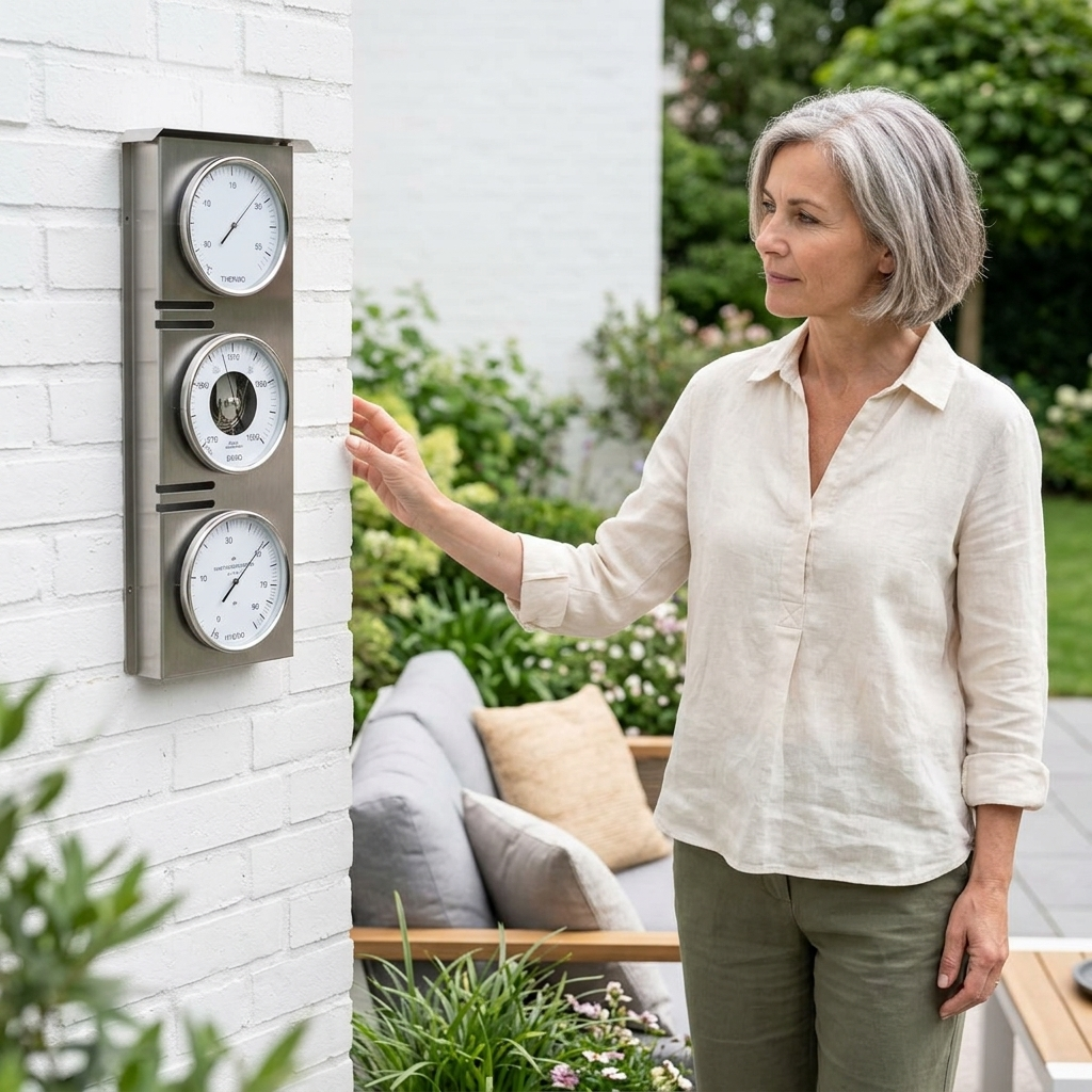 Impressive Indoor & Outdoor Weatherstation- 3 in 1 - Hygrometer + Barometer + Thermometer