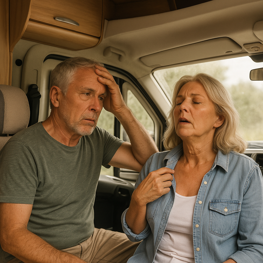 Motorhome interior with no weather instrument