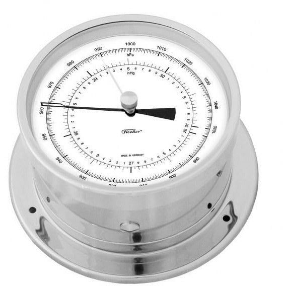 Precision Aneroid Polished Chrome Precision Barometer - Barometers&Clocks