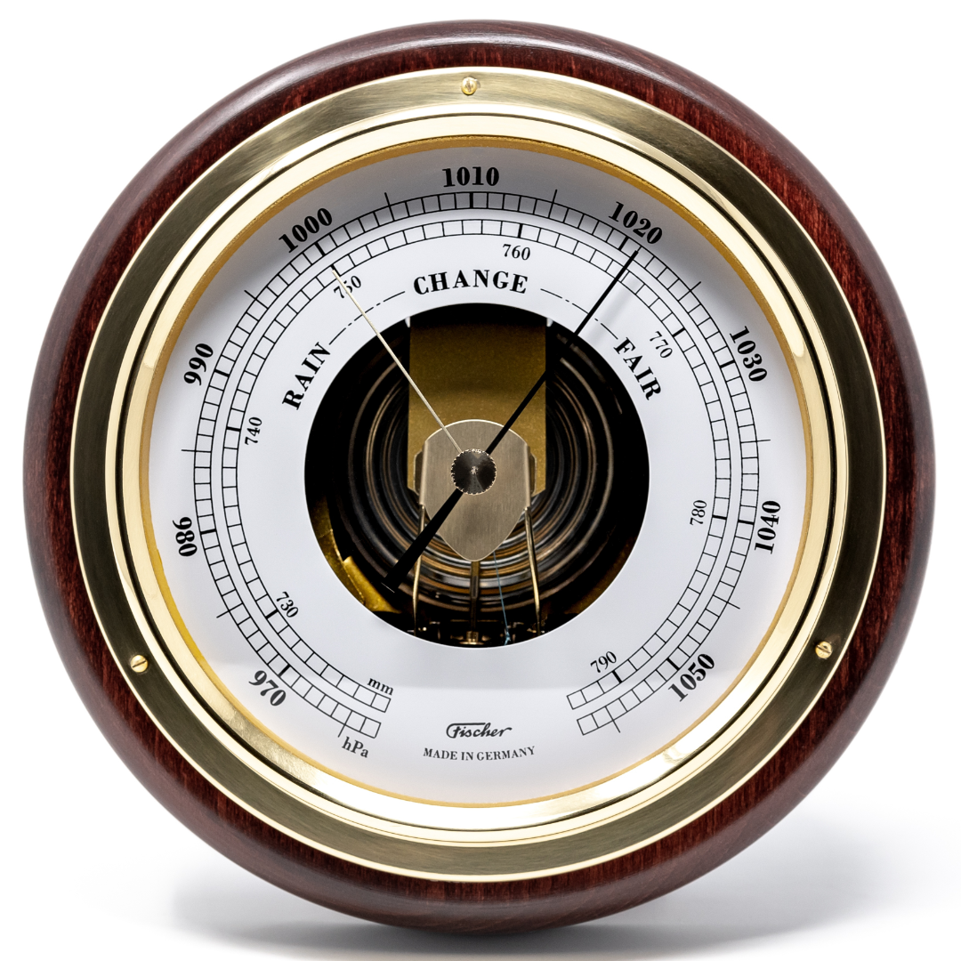 Popular Mahogany &amp; Brass 170mm German Barometer