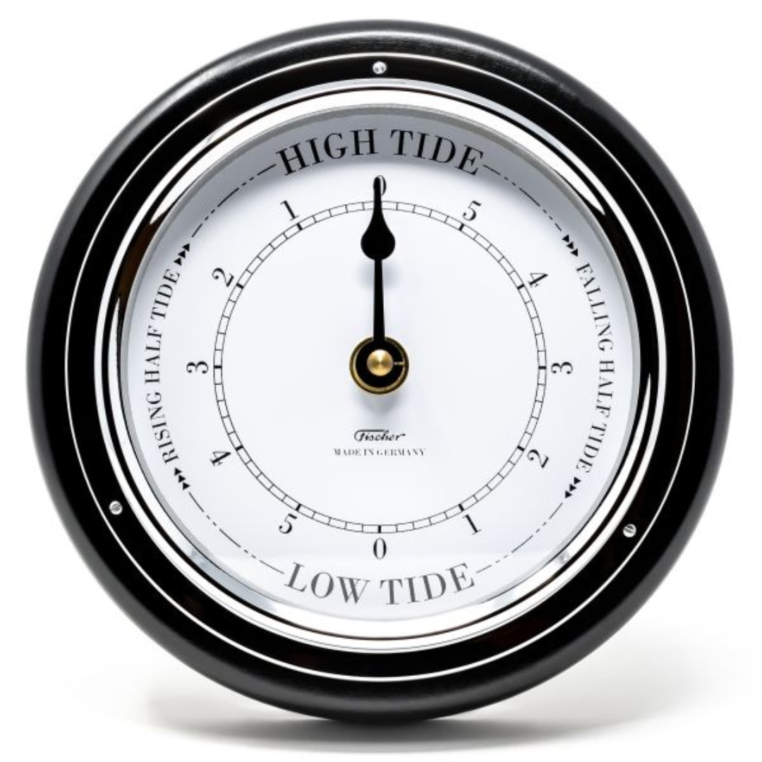 Ebony &amp; Chrome 170mm Tide only Clock