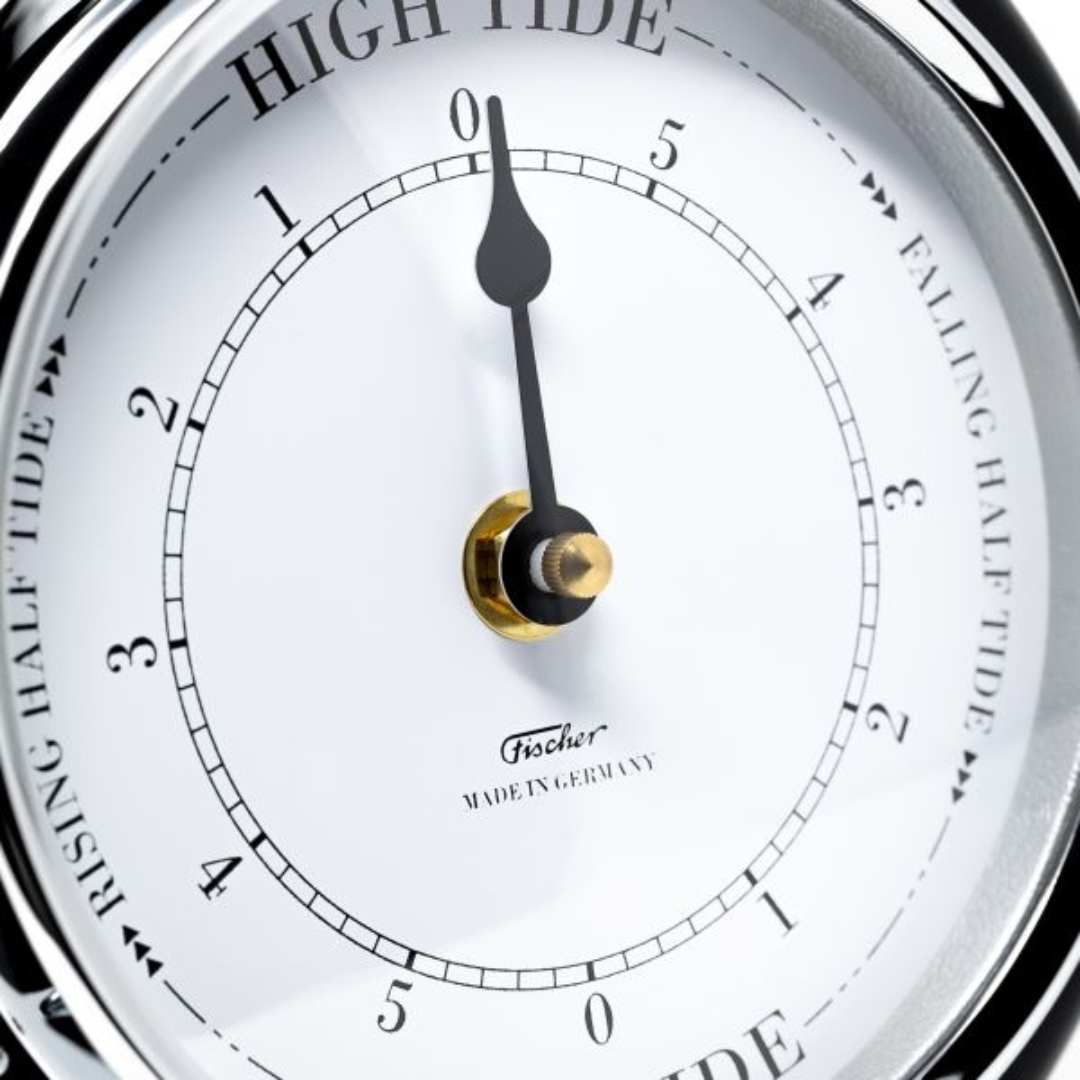 Ebony &amp; Chrome 170mm Tide only Clock