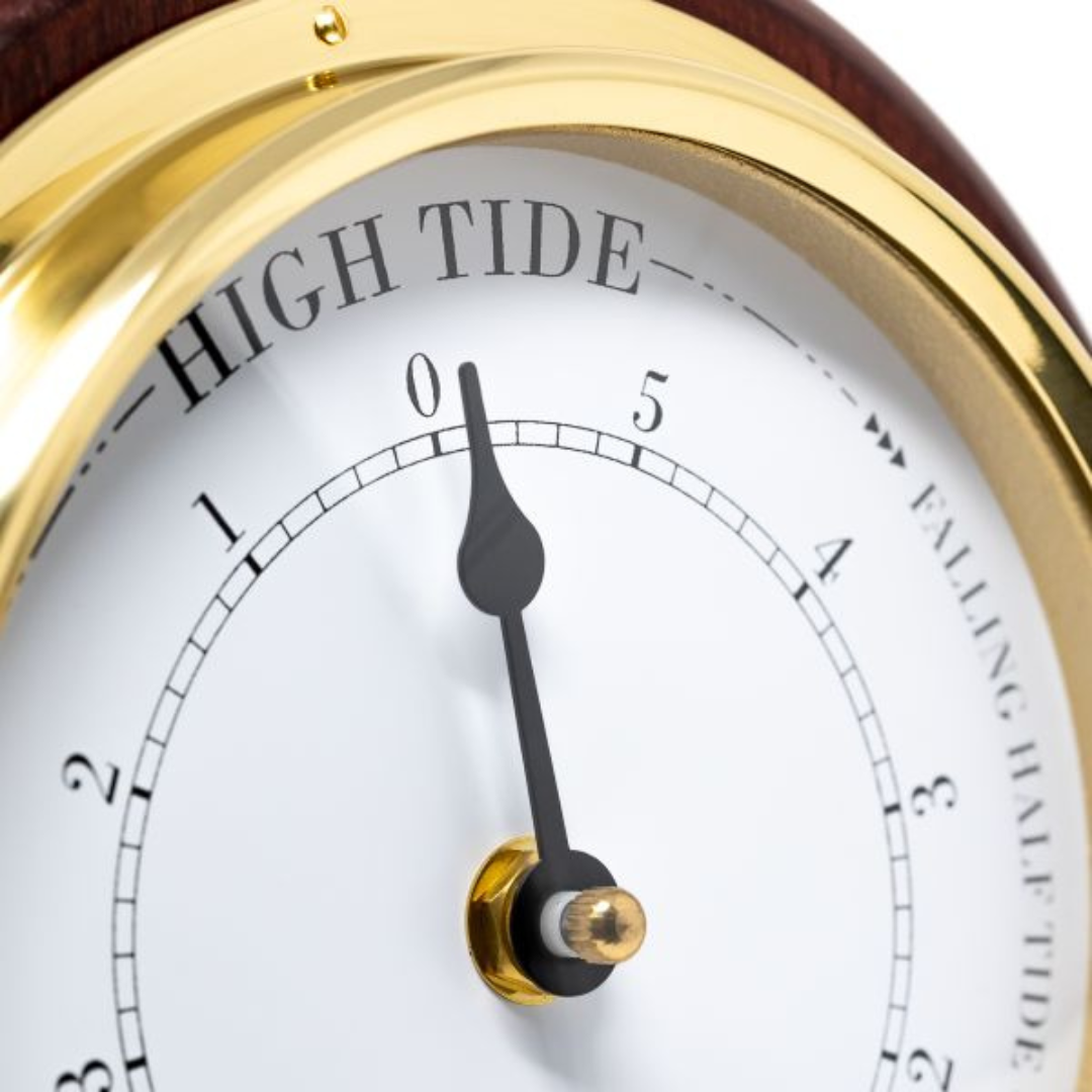 Fischer Tide Clock in Mahogany  &amp; brass