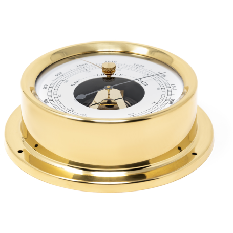 Polished Brass Barometer - German Made 125mm Dial - Barometers&Clocks