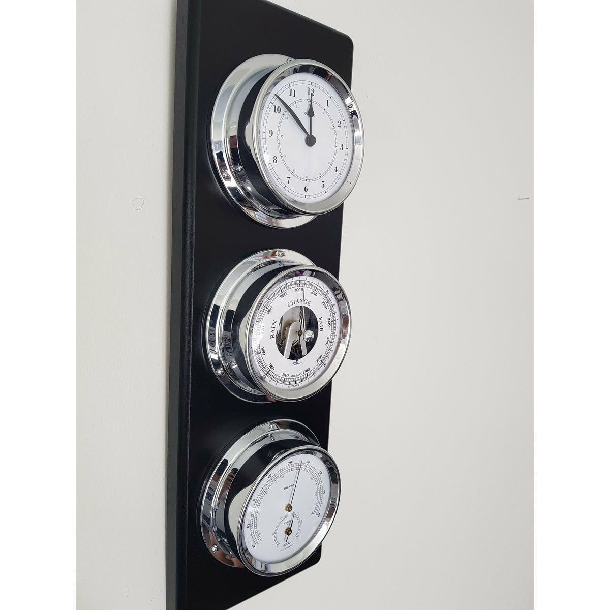 Modern Black Chrome Weather Station