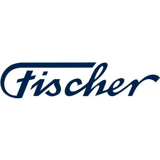Dark blue 'Fischer' cursive logo, white background, nautical instruments branding