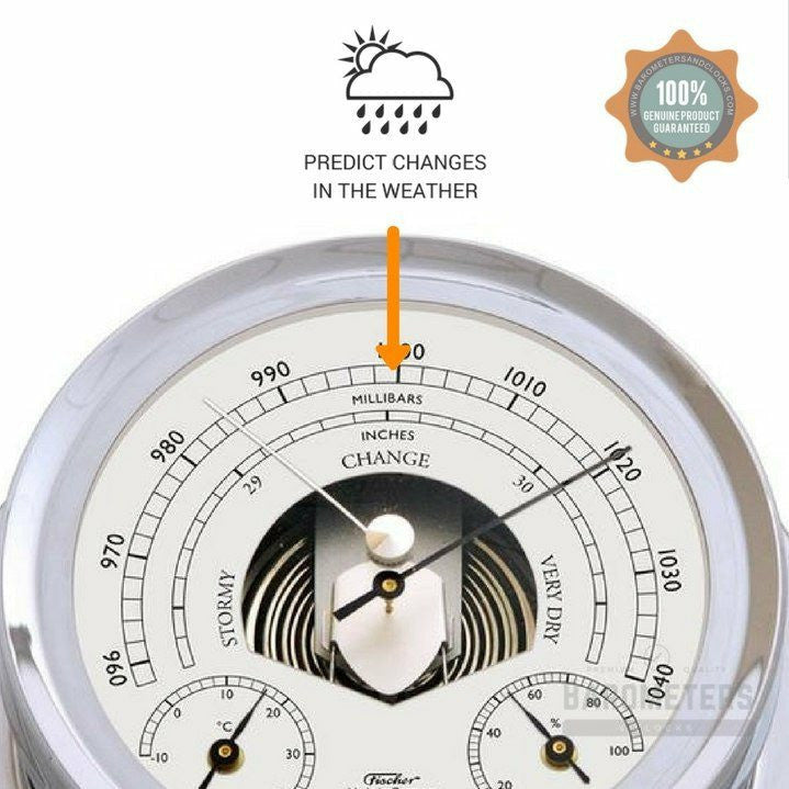 Chome Weatherstation 3 in 1 - Hygrometer + Barometer + Therometer