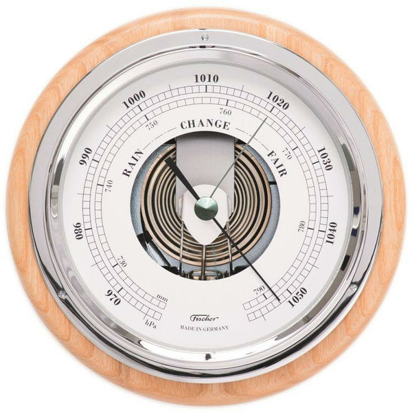 Ash & Chrome 170mm German Barometer - Barometers&Clocks
