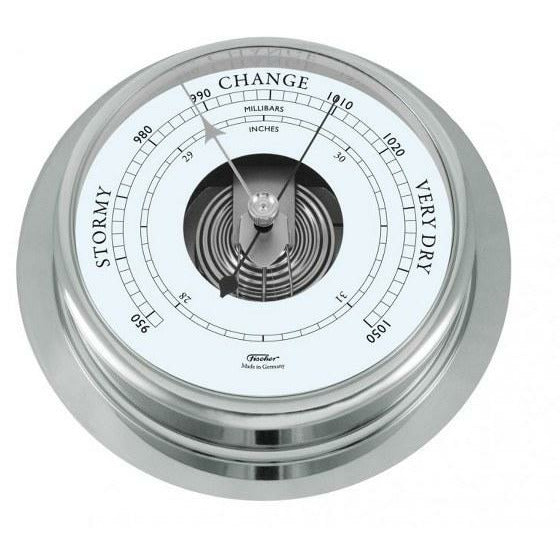 Mini Barometers Large Polished Chrome 200mm Barometer - Barometers&Clocks