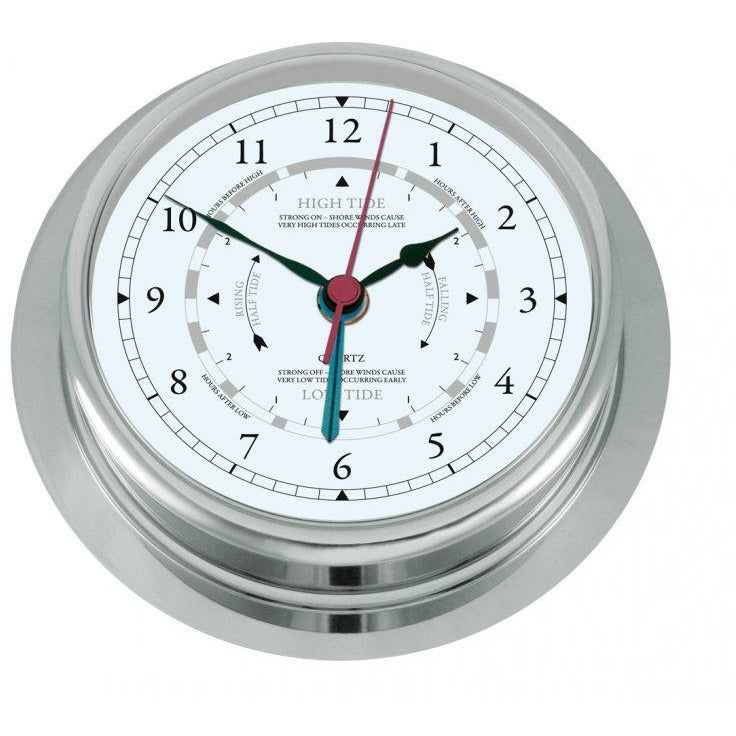 large chrome tide clock